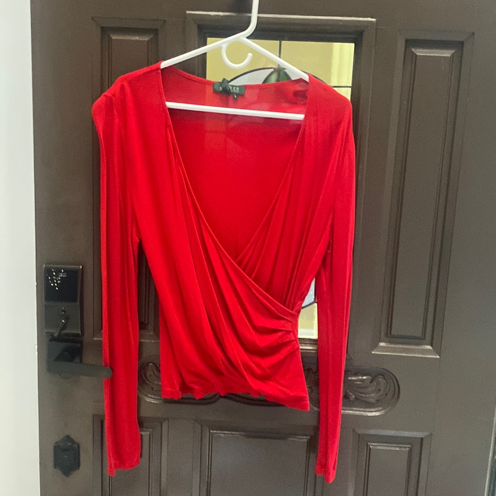 Ralph Lauren red medium long sleeve shirt